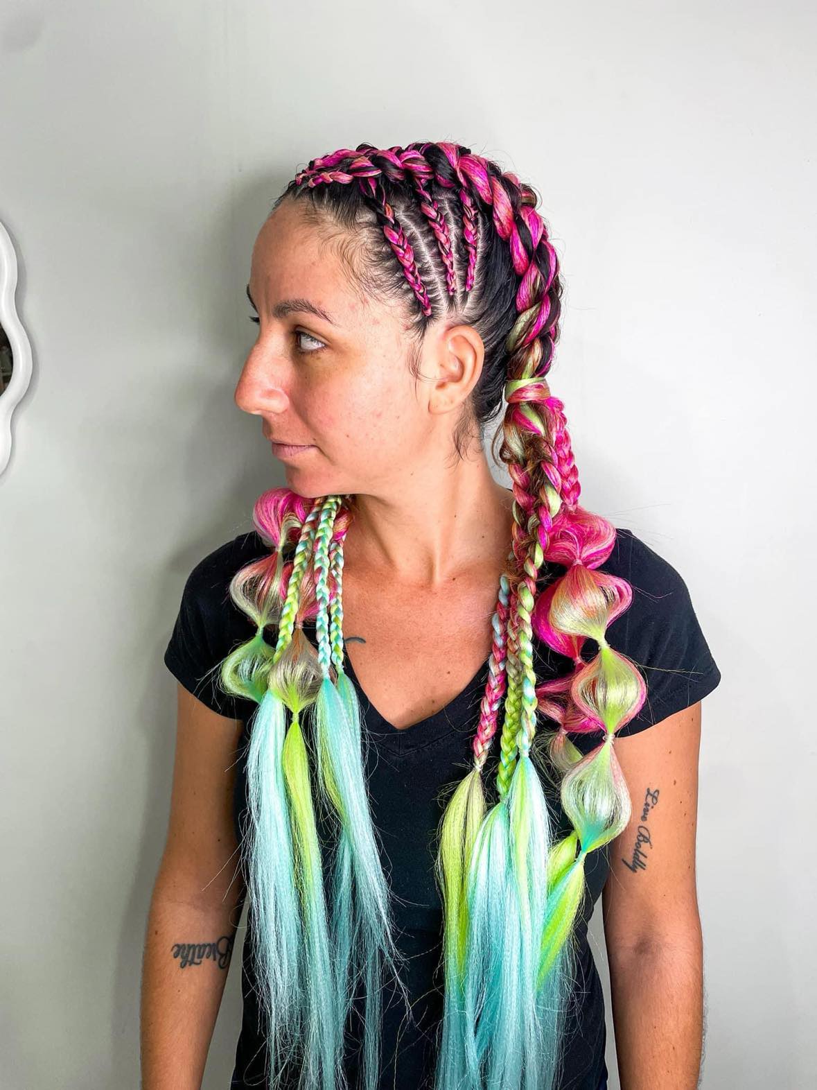 Cartwheel braids - with extensions