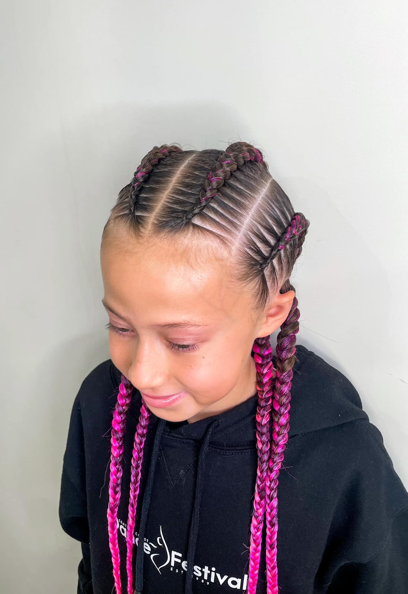 4 cornrows - with extensions