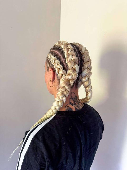 4 braids into 2 - with extensions