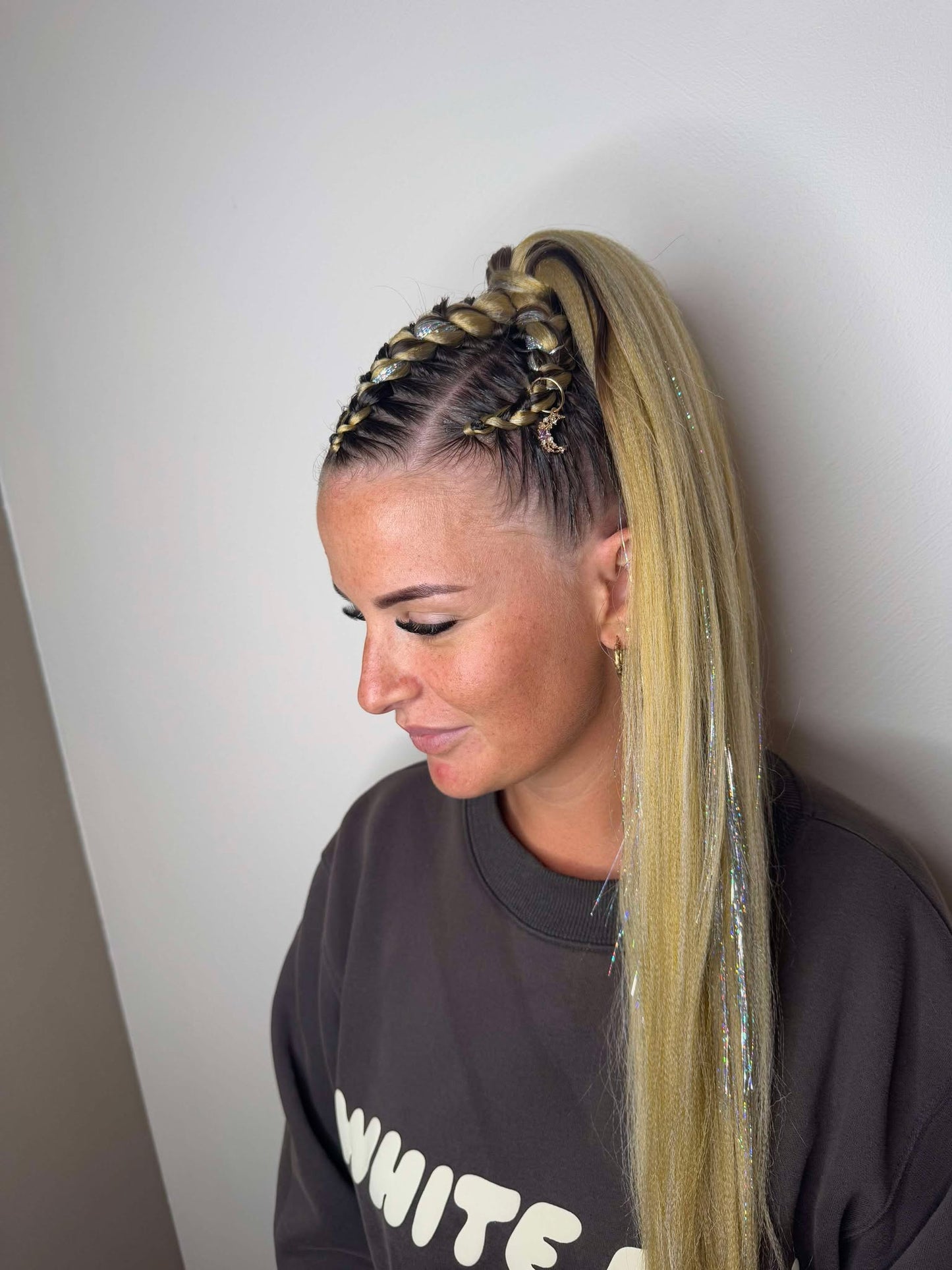 Festival braids - with extensions/charms/glitter