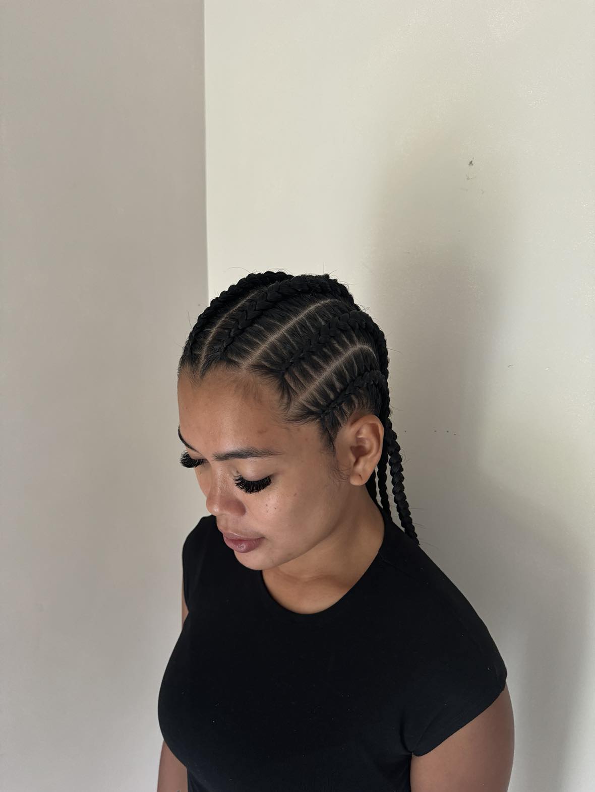 6 cornrows - no extensions